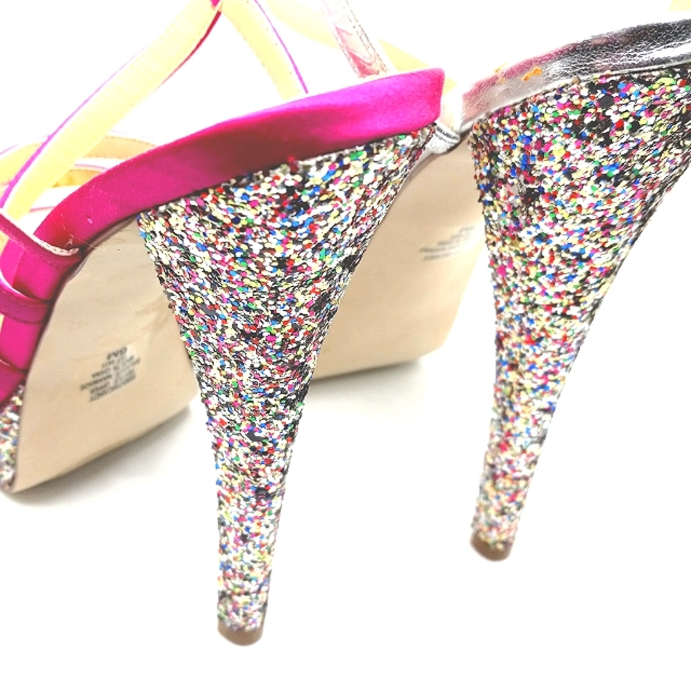New Bundle of Nine West Strappy Stilettos Silver & Pink Size 6